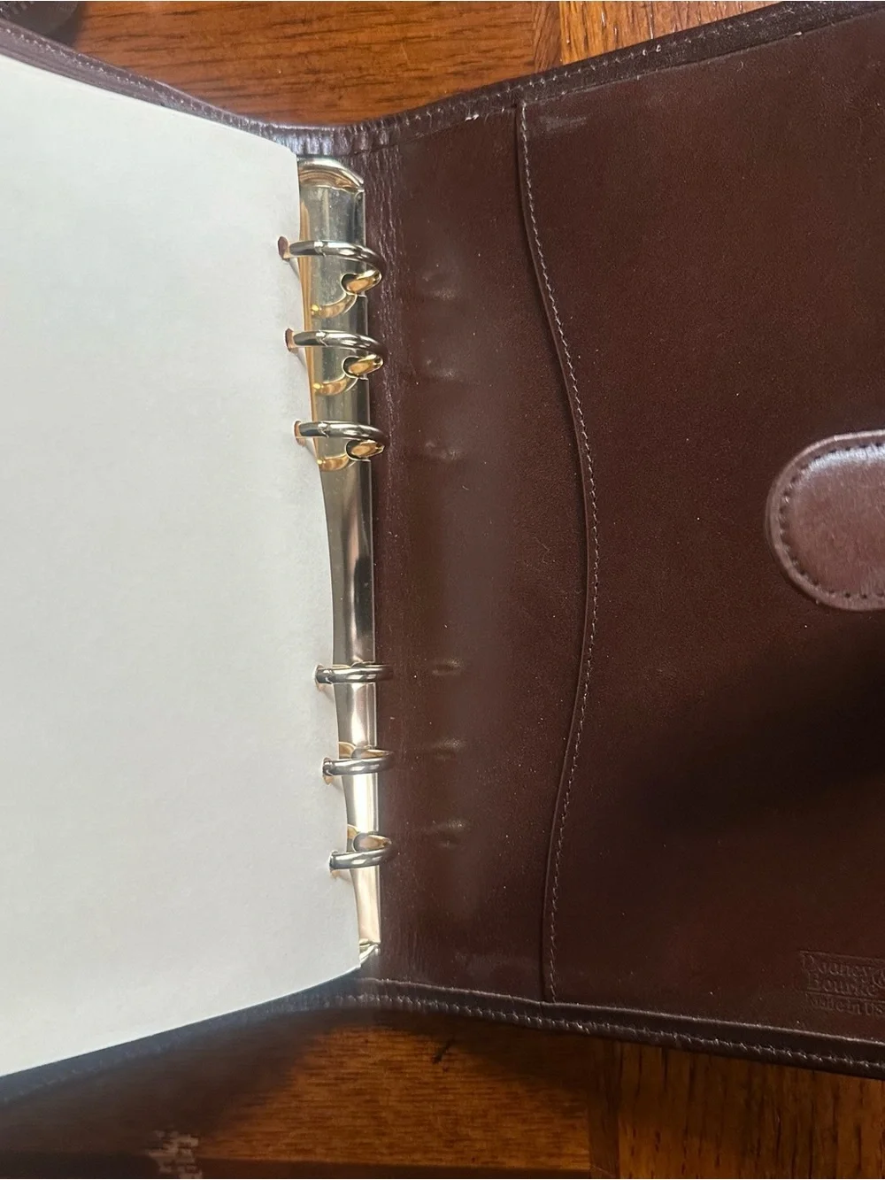 Dooney & Bourke 1999 address Black Pebbled Leather Folio with Brown Trim